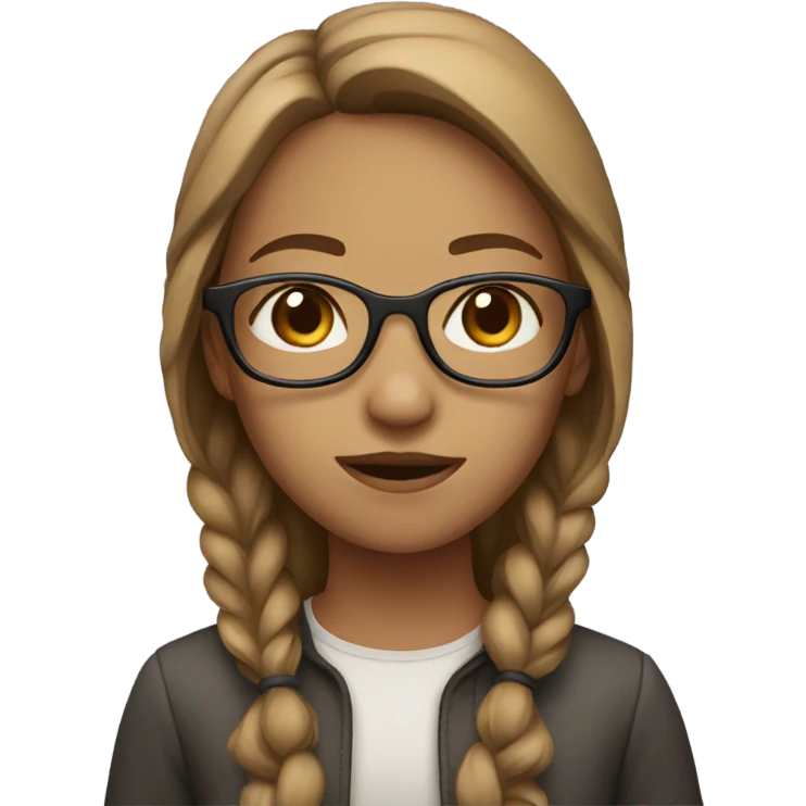girl with glasses staring forward light brown hair emoji