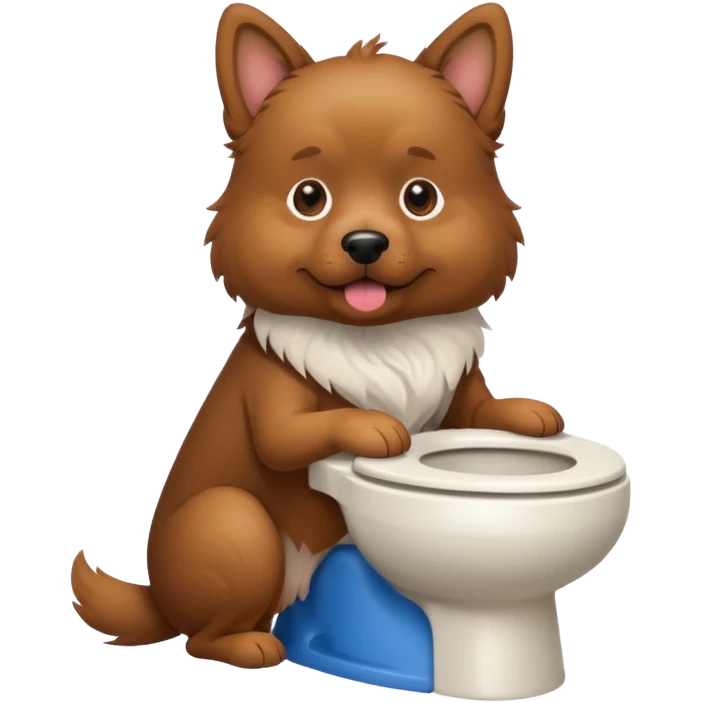 A dog on the toilet emoji