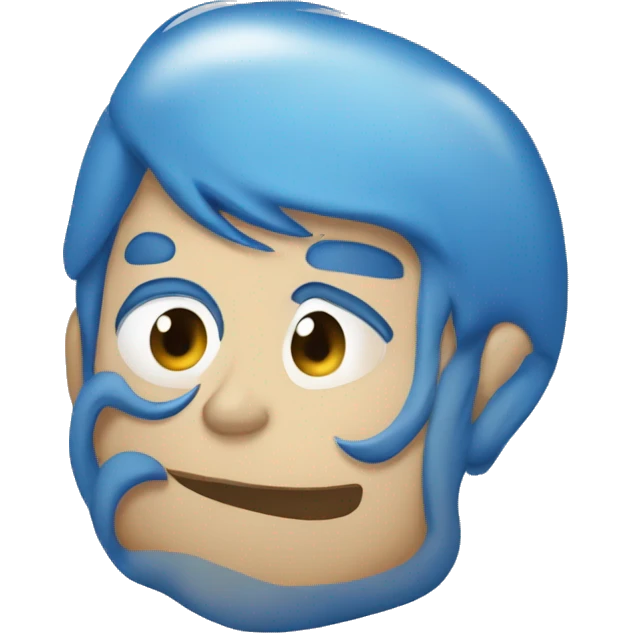 Dibujo de una mente en colocolor azul emoji