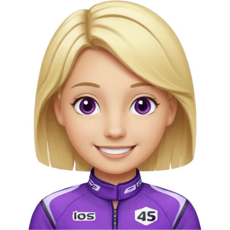 girl blonde, Race Driver purple cloth emoji