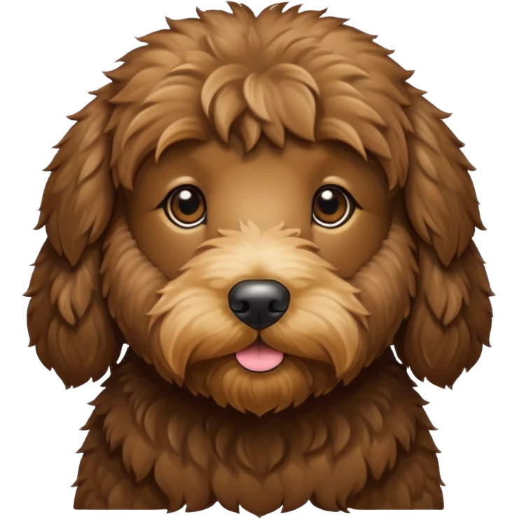 dark brown goldendoodle with straight fur emoji