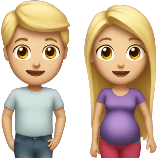 With both blonde hair Pregnant family  emoji