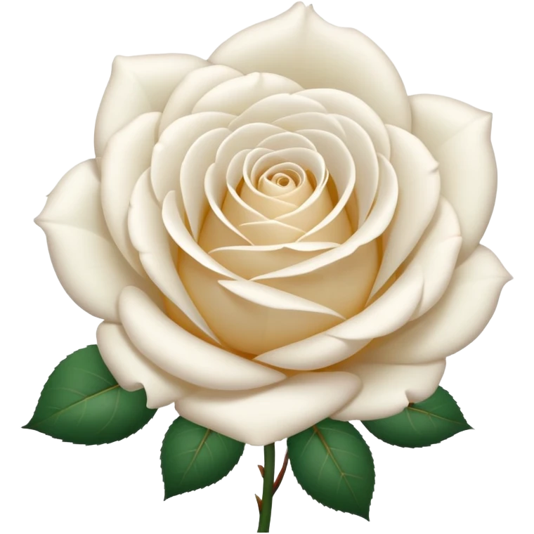white rose, without green leaves, just flower emoji