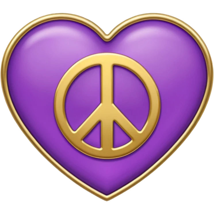 purple heart with a peace sign emoji