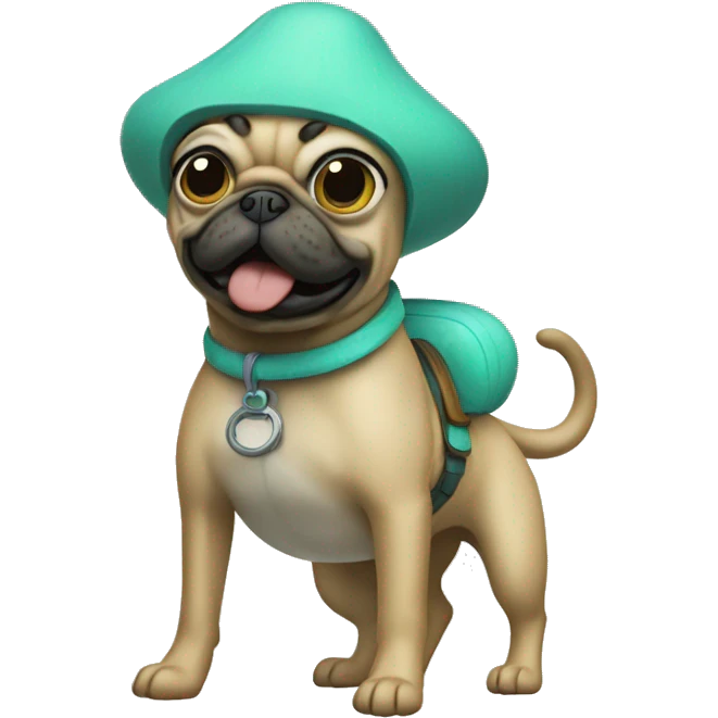 squidward riding pug emoji