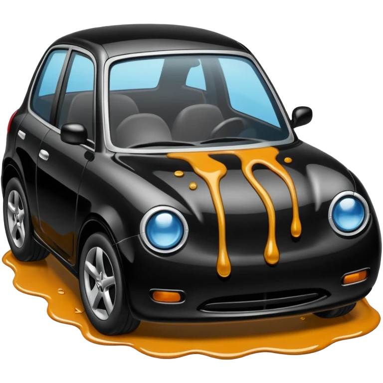 Car with beans in it and stuck in tar emoji