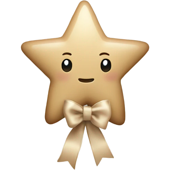 beige star with beige bow emoji