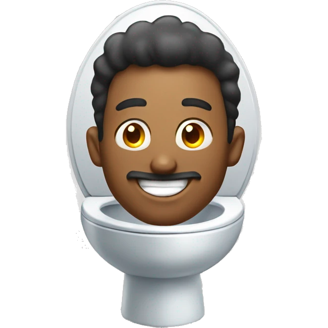 Man smiling while popping out of a toilet emoji