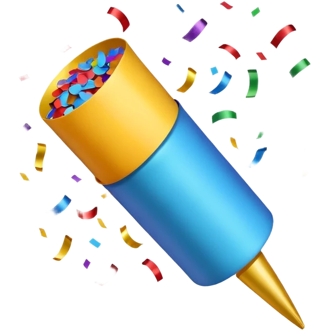 party popper, festive, bright colors emoji