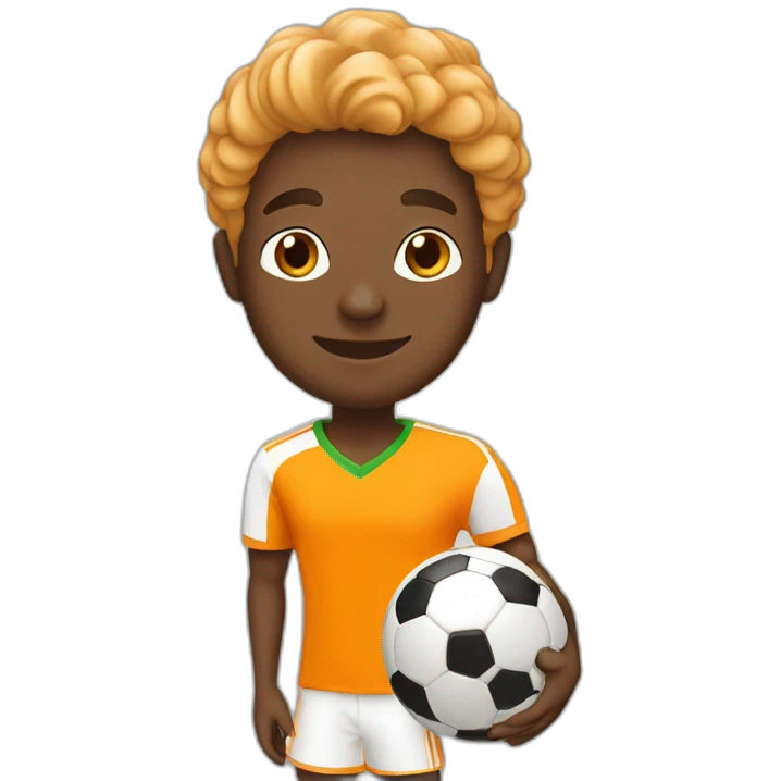 Saint man play soccer orange emoji