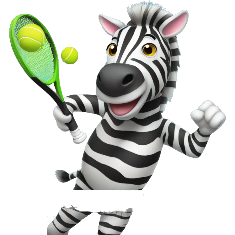 zebra playing tennis emoji