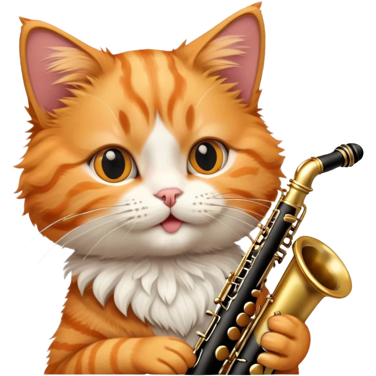 Cat playing the clarinet emoji