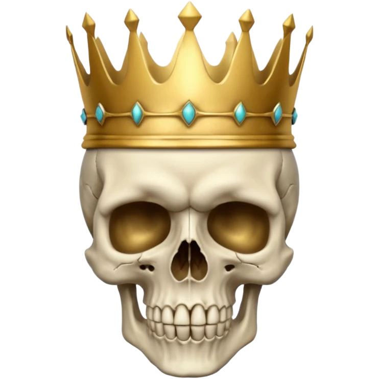 a skull face with a crown with ands on its skull emoji
