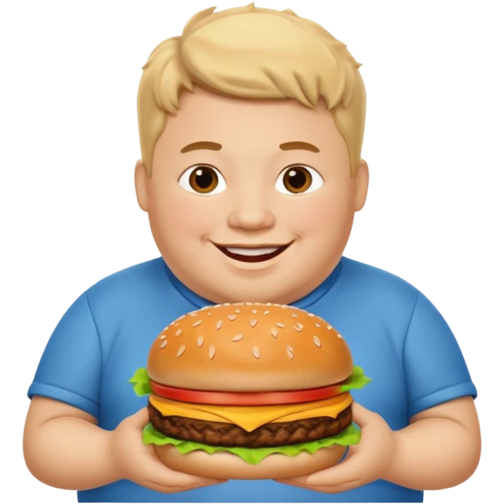 Fat Boy with burger  emoji