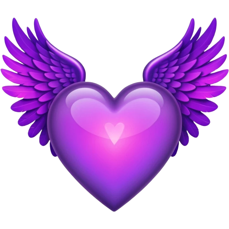Glowing purple heart with wings emoji