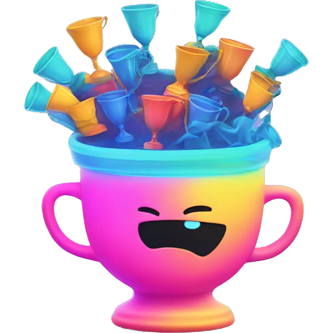 win cup neon emoji