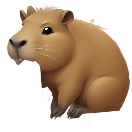 Cute capybara eating watermelon  emoji