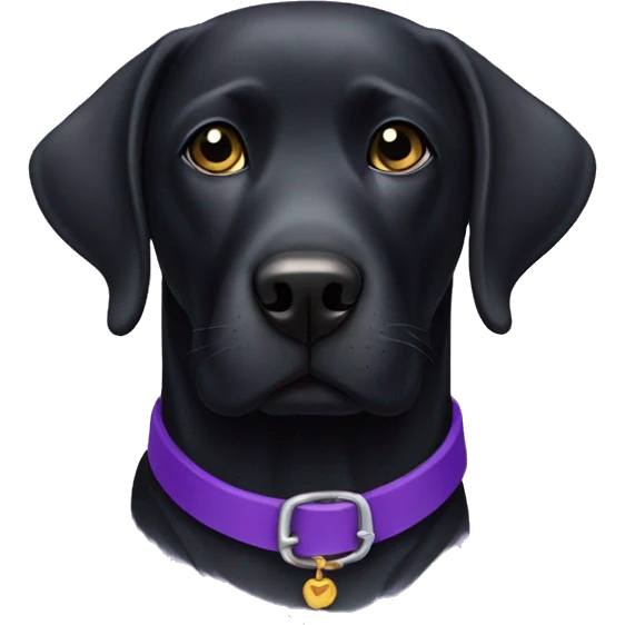 Black lab with purple collar emoji