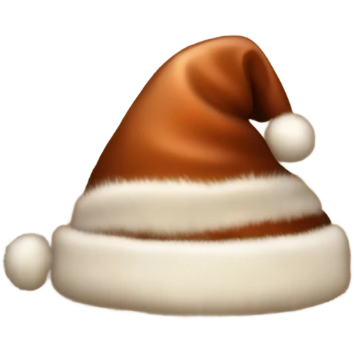 brown santa claus hat with shimmering garland emoji