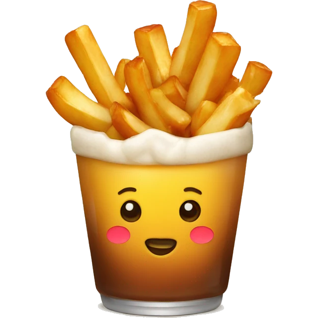 Poutine with beer emoji