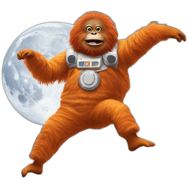 orang man dansing around on the moon emoji