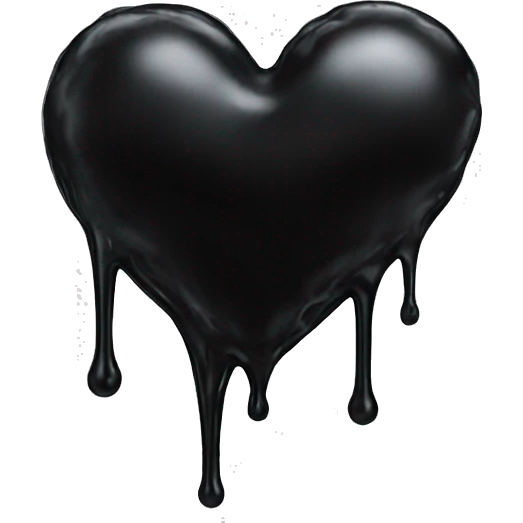 black drippy heart emoji