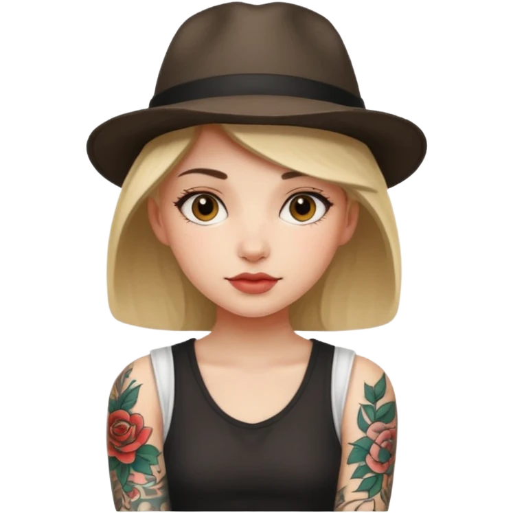 tattoo girl with hat emoji