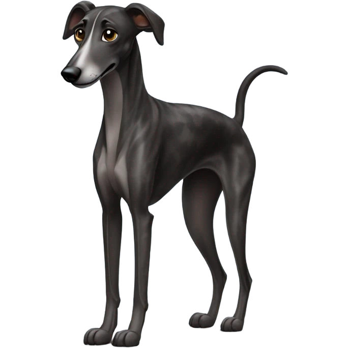 Greyhound dog black brindle emoji