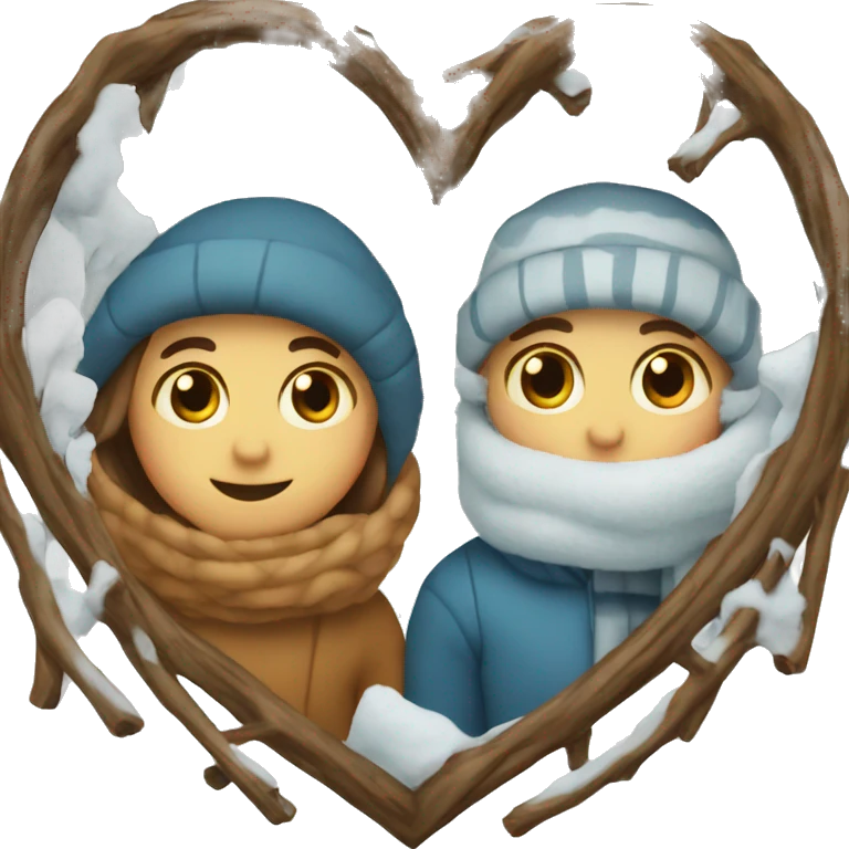 Winter inside a heart emoji