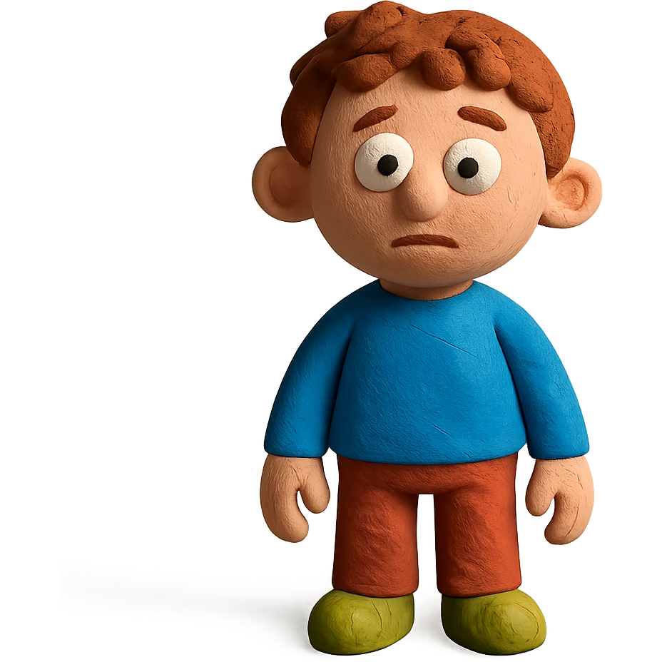 claymation style ben as a character emoji