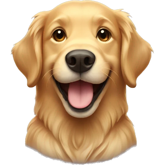 Golden retriever smiling  emoji