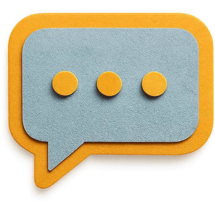 a bit of a chat, paper craft style emoji