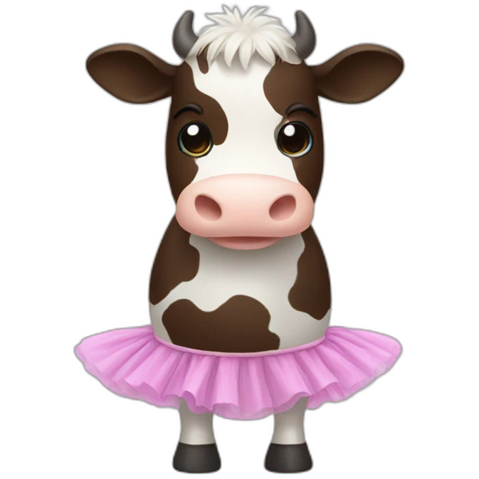 Cow with udders in a tutu emoji