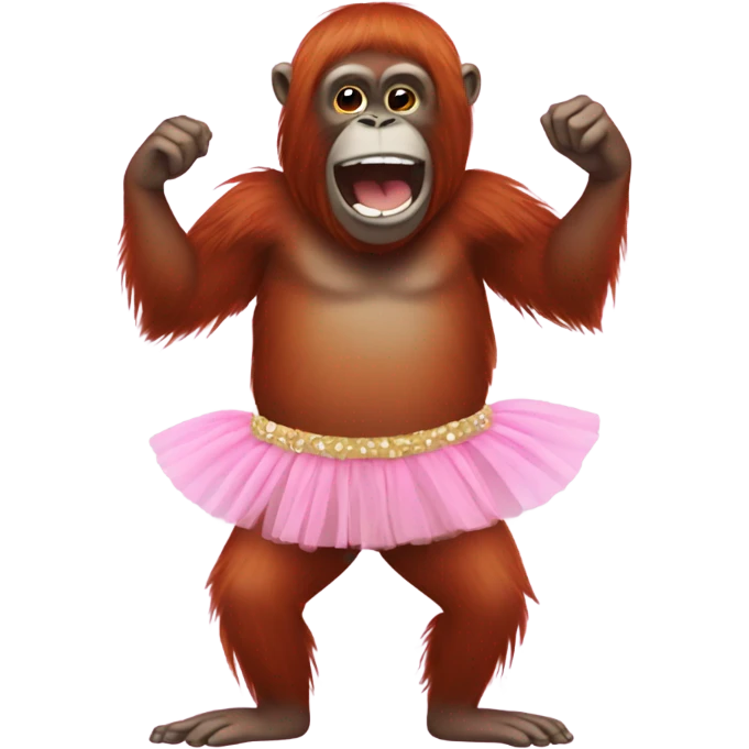orangutan wearing a tutu emoji