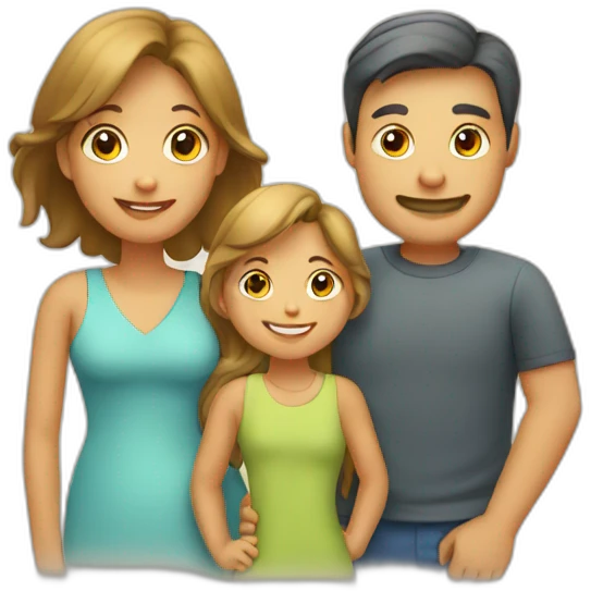 Family with father, mother, boy, girl emoji