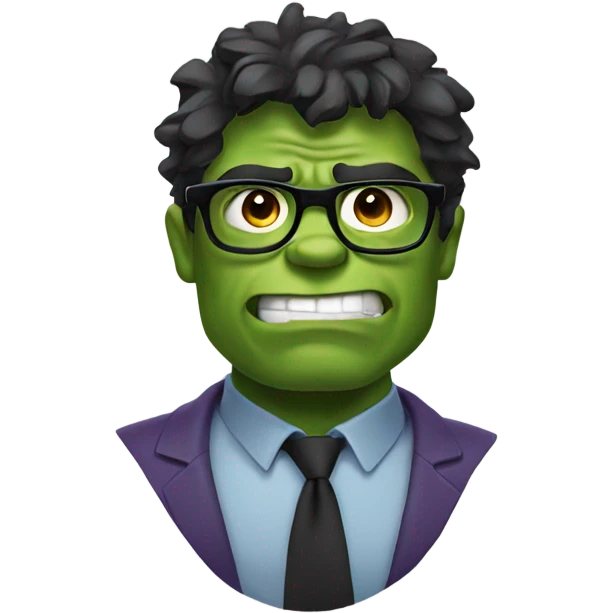 Hulk wearing glasses emoji