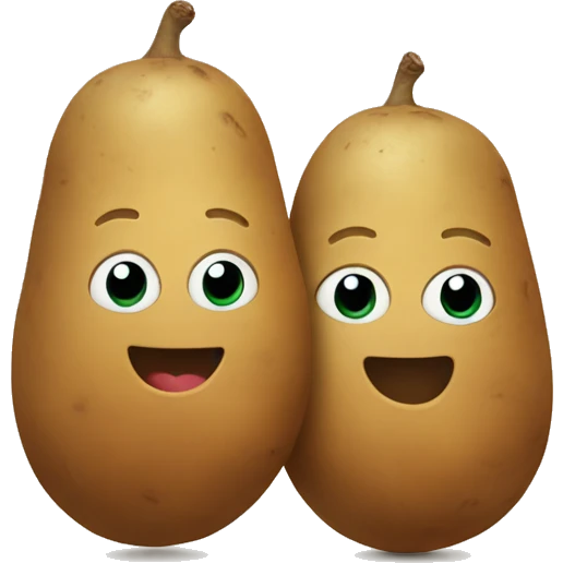 two potato holding hands emoji