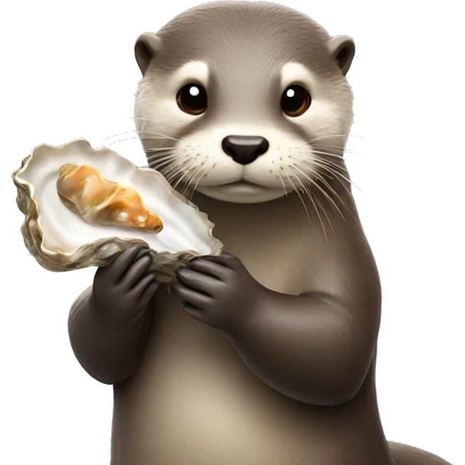 Otter holding oyster emoji