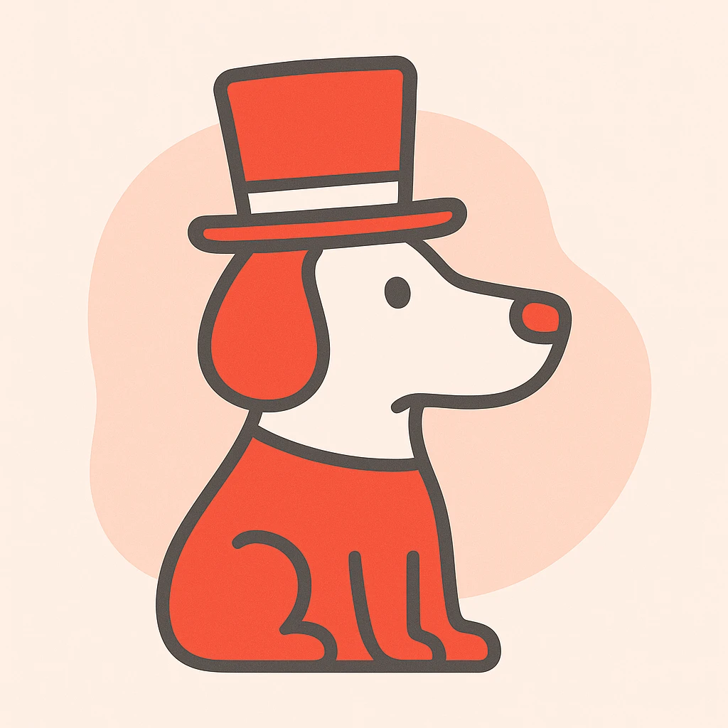 dog with tophat emoji