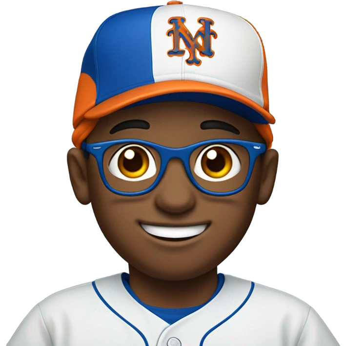Jewish boy with glasses in Mets hat emoji