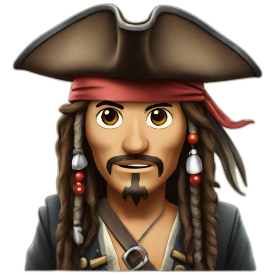 jack sparrow with pirate hat emoji