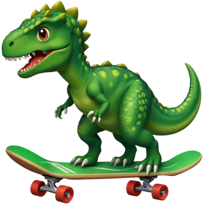 Dinosaur on a skateboard emoji
