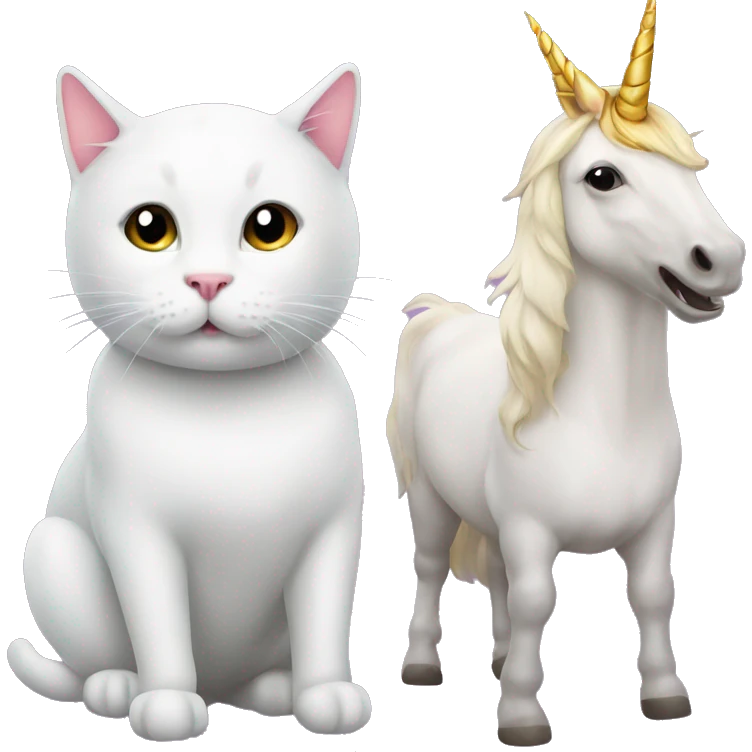 Cat and unicorn together  emoji