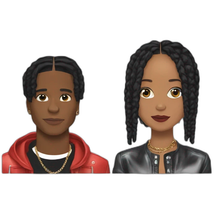 Riri and asap rocky emoji