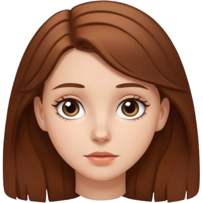 Brown hair girl who is white. Aesthetic  emoji