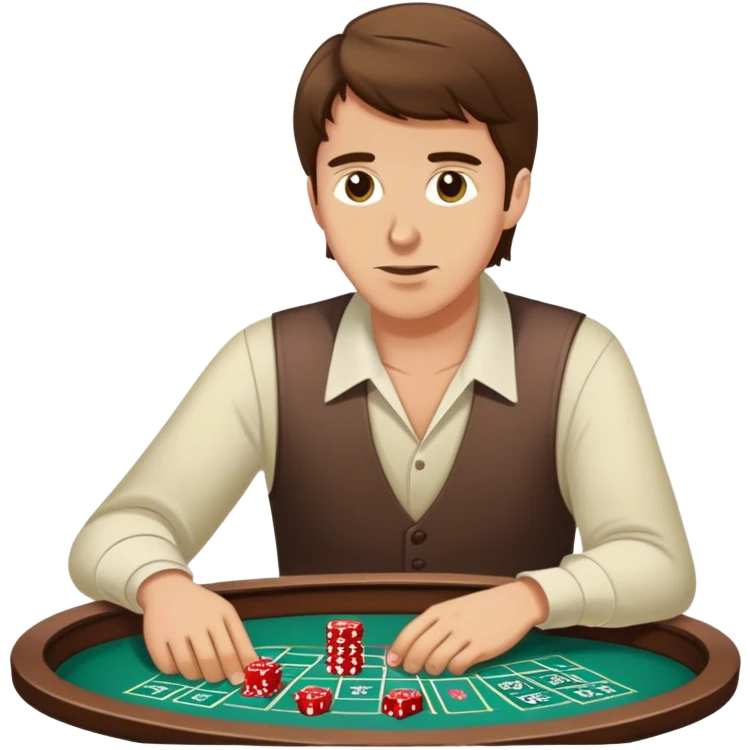 White guy witb brunette hair playing craps  emoji