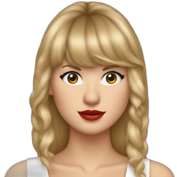 Taylor swift wearing a cloen nose emoji