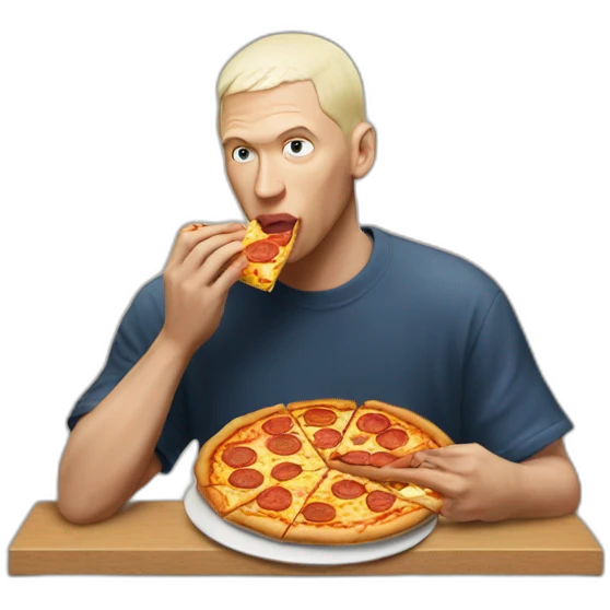 eminem eating pizza emoji