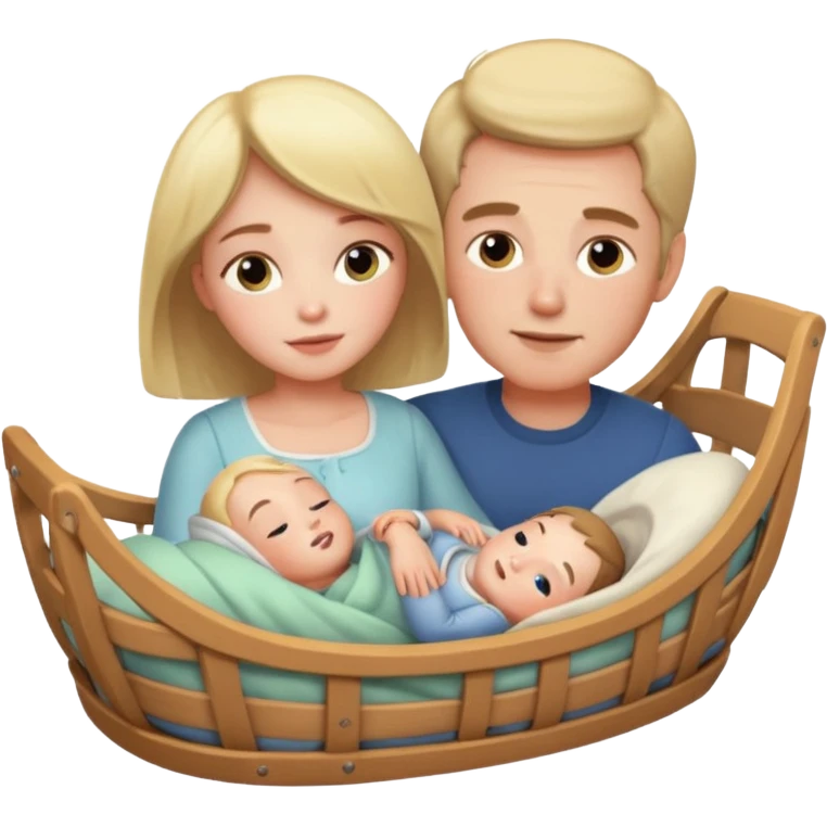 noel wood cradle with dee emoji