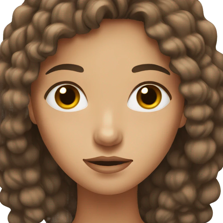 woman, brown hair, black eyes emoji